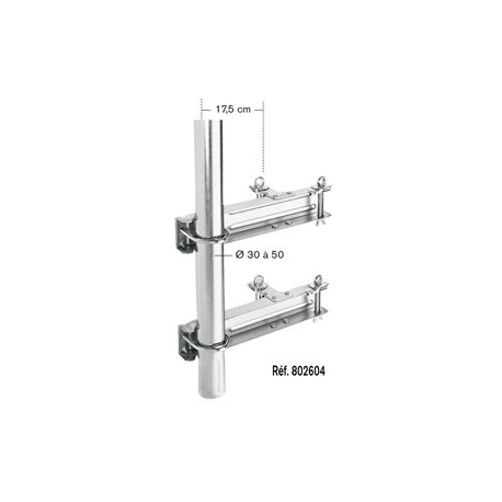 FIXATION DOUBLE MAT 25 A 50 ZINC BLANC