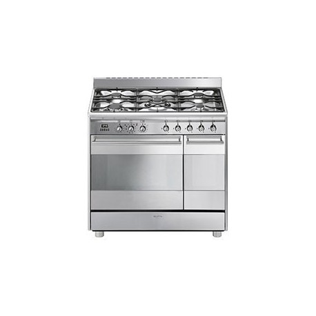 CENTRE DE CUISSON 5 GAZ SMEG PYRALYSE INOX A+