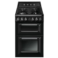 CUISINIERE SMEG 4G DOUBLE FOUR  61+36L MANUEL A NOIR