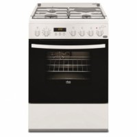 CUISINIERE FAURE MIXTE 3G+1E-FOUR MULTIFONCTION PYROLYSE 54L BLANC A