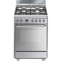 CUISINIERE SMEG 4 GAZ FOUR ELEC MULTIF. 72L A-10% INOX