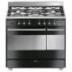 CENTRE DE CUISSON 5 GAZ SMEG PYROLYSE NOIR A+