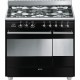 CENTRE DE CUISSON 5 GAZ SMEG PYROLYSE NOIR A+