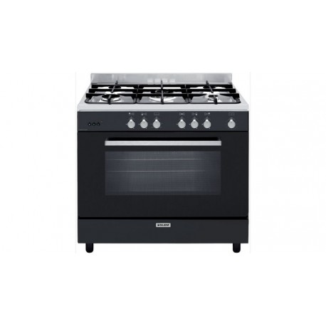 CENTRE DE CUISSON GLEM 5 GAZ FOUR CATALYSE 109L A NOIR ET INOX