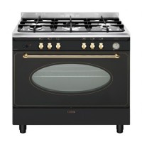 CENTRE DE CUISSON GLEM 5 GAZ FOUR CATALYSE 109L A NOIR + INOX