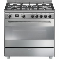 CENTRE DE CUISSON SMEG 5 GAZ FOUR PYROLYSE 115L A+ INOX