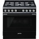 CENTRE DE CUISSON SMEG 6 GAZ FOUR 115L VAPOR CLEAN A+ NOIR