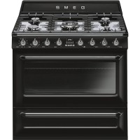 CENTRE DE CUISSON SMEG 5 GAZ FOUR 115L CATALYSE+VAPORCLEAN A NOIR